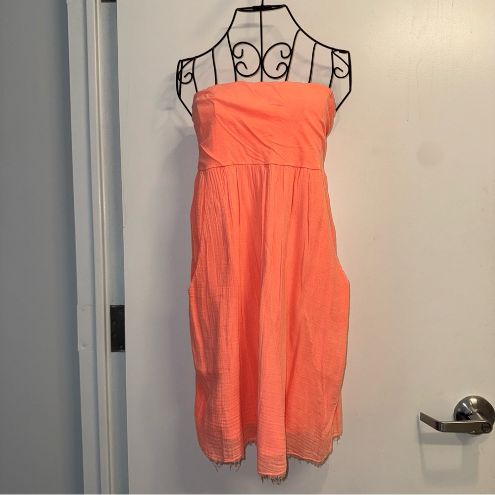 Velvet by Graham & Spencer Orange Strapless Dress